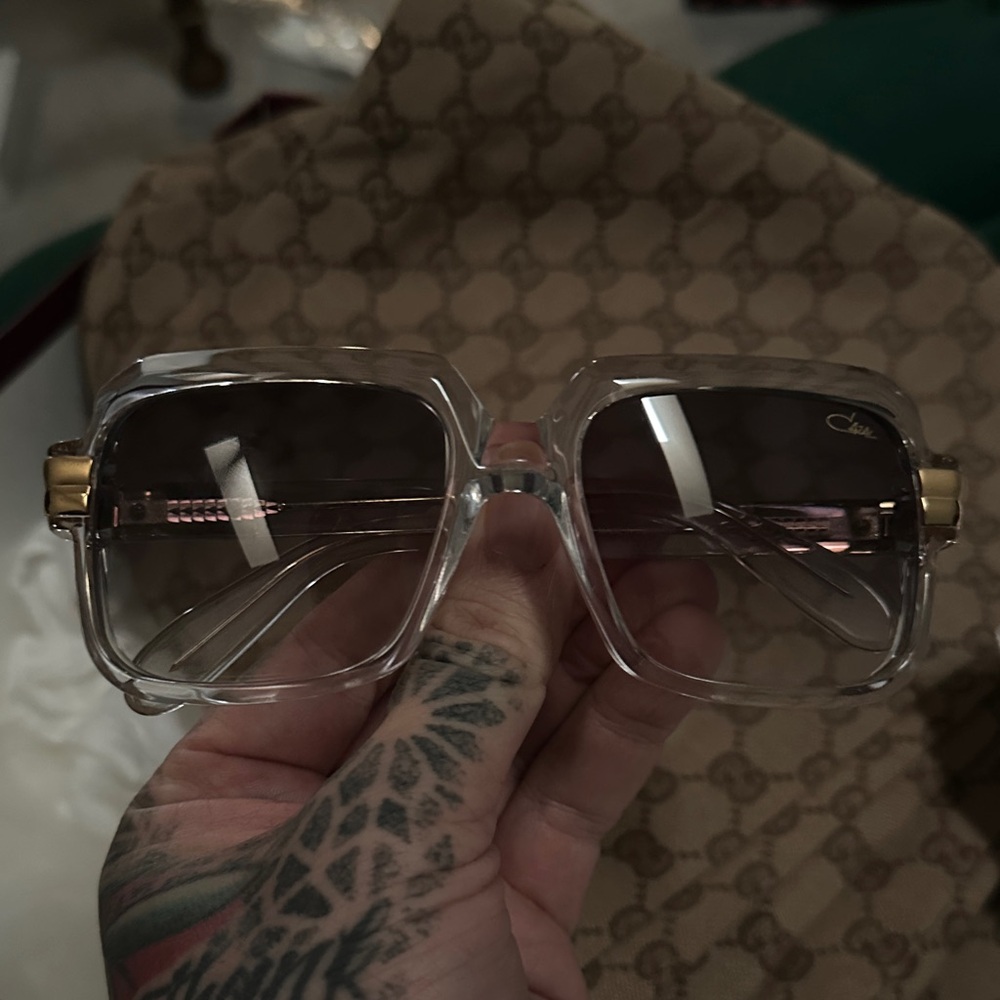 Cazal Transparent Sunglasses with Gold Detail